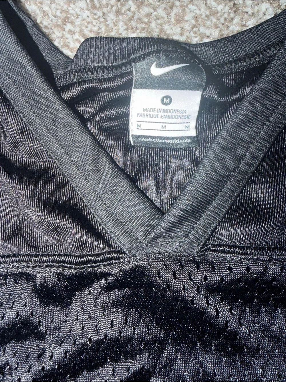 Nike Black Men’s Mesh Short-Sleeve V-Neck Jersey